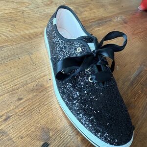 Kate Spade Black Sparkly Sneakers -never worn